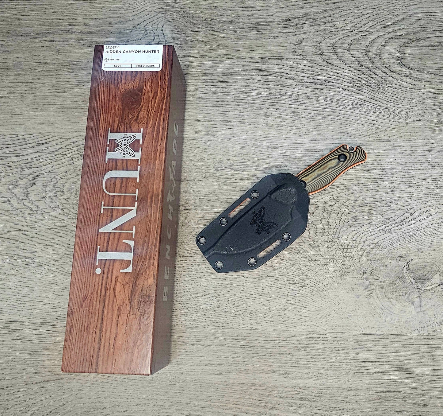 B-USA   15017-1 HIDD*N CANYON HUNTER FIXED BLADE KNIFE. MADE on a BENCH in Oregon