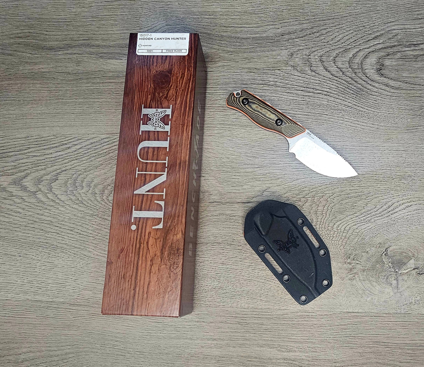 B-USA   15017-1 HIDD*N CANYON HUNTER FIXED BLADE KNIFE. MADE on a BENCH in Oregon