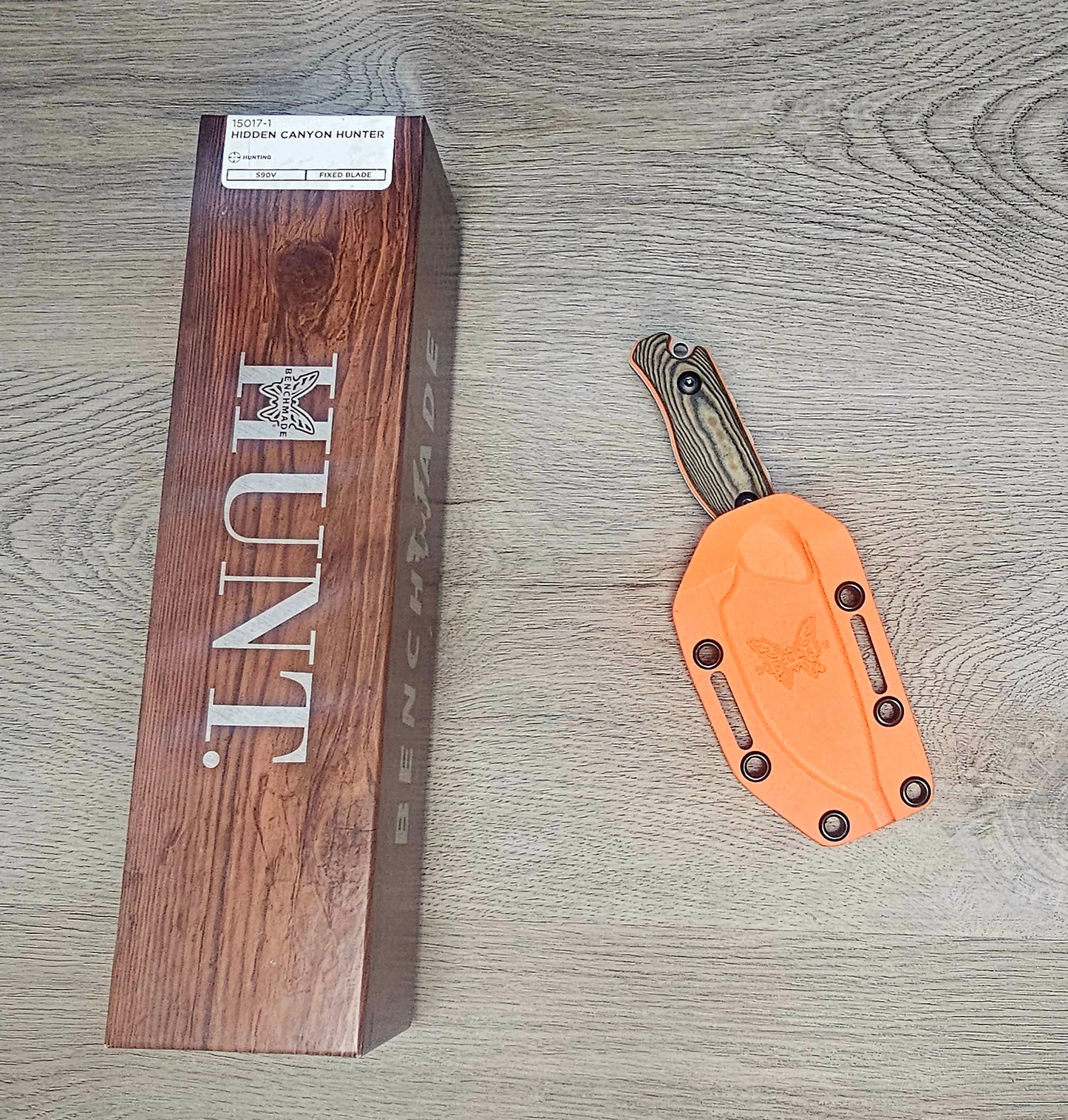 B-USA   15017-1 HIDD*N CANYON HUNTER FIXED BLADE KNIFE. MADE on a BENCH in Oregon