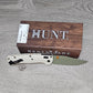 B-USA 15536GN-01  TAG*ED OUT  TAN W/ GREEN BLADE KNIFE. MADE on a BENCH in Oregon