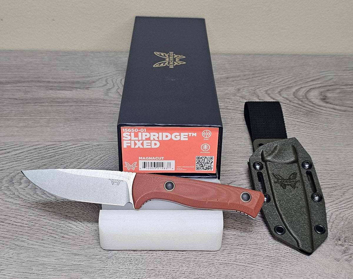 B-USA  15650-01  SLIPR1DGE RUST ORANGE FIXED  BLADE KNIFE MADE on a BENCH in Oregon
