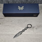 B-USA 177GY MIN*  GRAY SOCP SPEAR POINT MINI DAGGER KNIFE. TAN SEATH MADE on a BENCH in Oregon