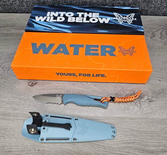 B-USA 18050s INTER*ECT DEPTH BLUE FIXED BLADE KNIFE. MADE on a BENCH in Oregon