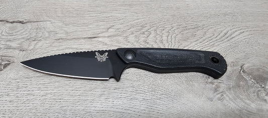 B-USA 203BK-02 DACI*N Black MICARTA MAGNA CUT FIXED BLADE KNIFE. MADE on a BENCH in Oregon