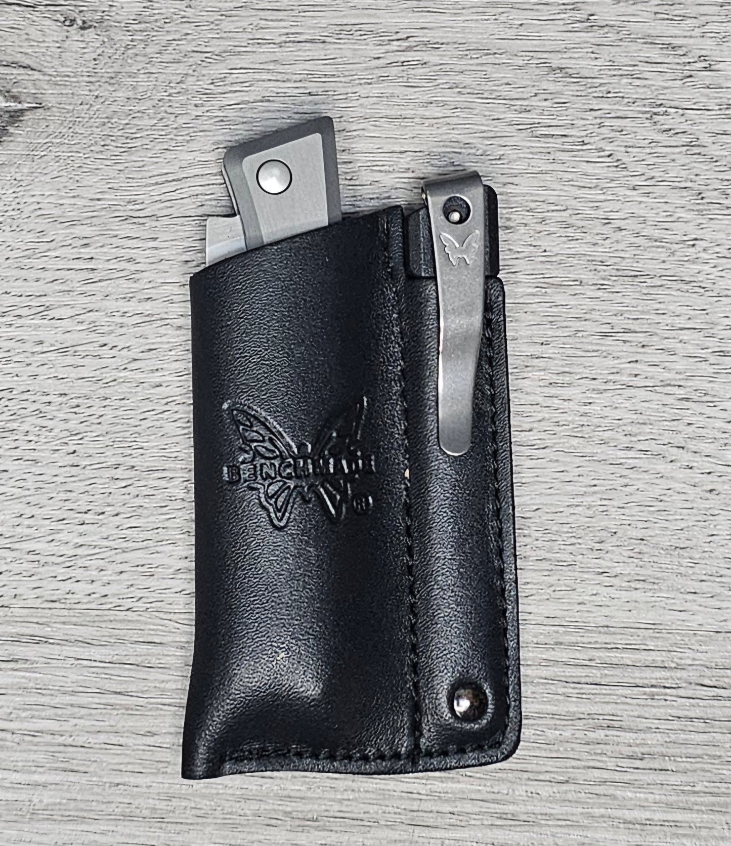 B-USA 315 SUC*ESSOR CRATER BLUE ALUMINUM FOLDING KNIFE & SHEATH