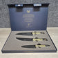 B-USA 4005BK-01 3 PIECE CUTLERY SET OD GREEN/ BLACK: W*LDCOAST, TRU8 PARING, MEATCRAFT*R