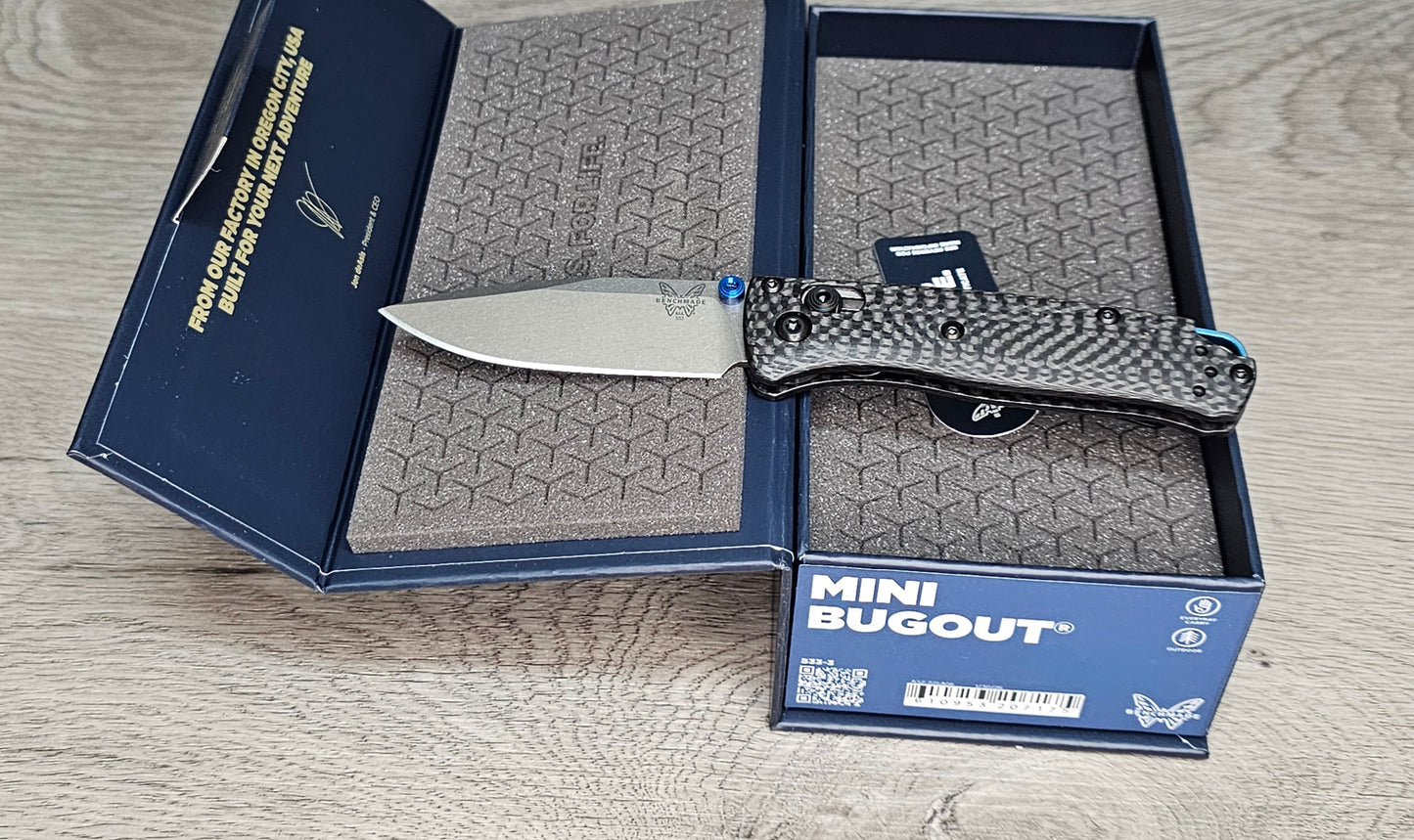 B-USA  533-3 MIN*  BUGO*T  CARBON FIBER  MADE on a BENCH in Oregon