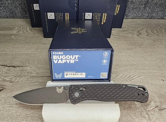 B-USA 534BK V*PYR BUGO*T ANODIZED ALUMINM HANDLE MADE on a BENCH in Oregon