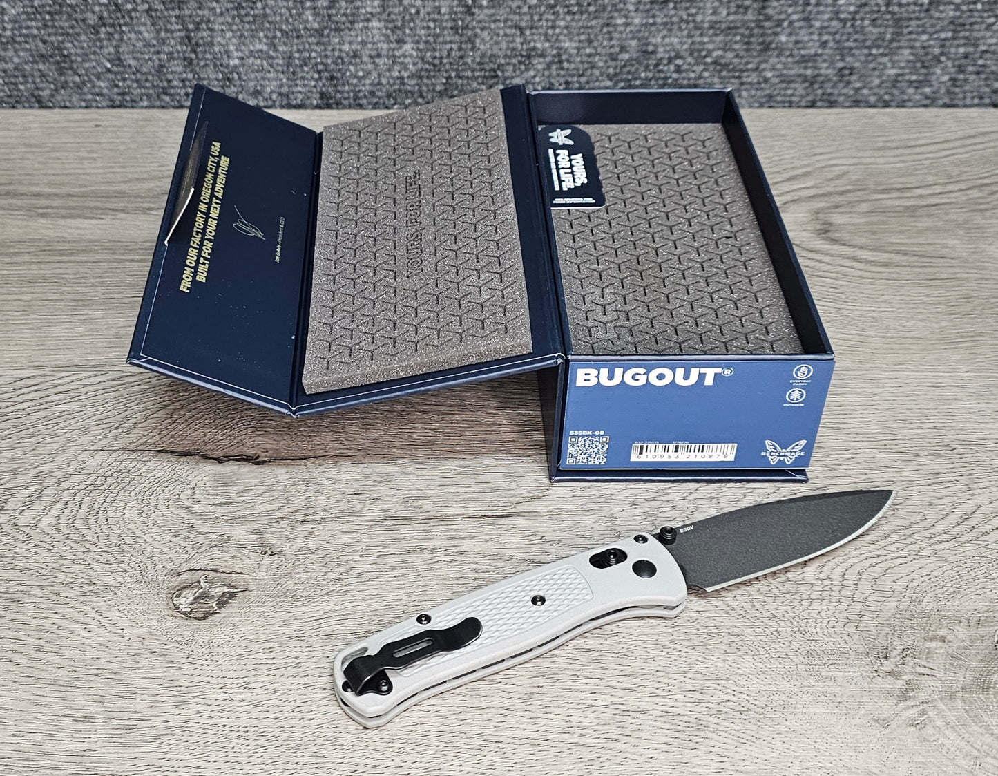 B-USA 535BK-08 STORM GRAY BUGO*T MADE on a BENCH in Oregon