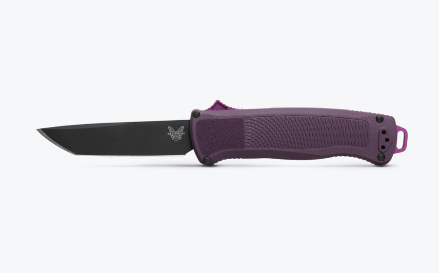 BENCHMADE SHOOTOUT PURPLE GRIVORY TANTO OUT THE FRONT KNIFE #5370GY-06