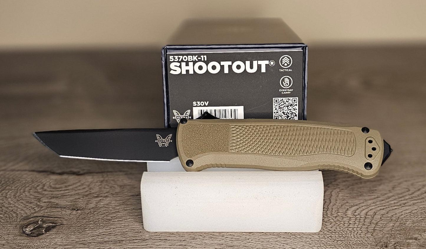B-USA 5370BK-11 SHO*TOUT RANGER GREEN TANTO OTF MADE on a BENCH in Oregon