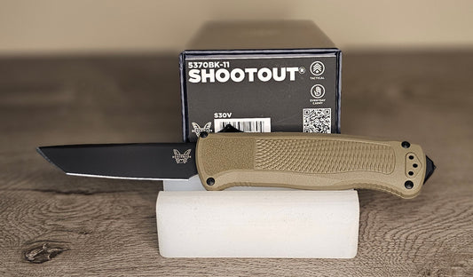 B-USA 5370BK-11 SHO*TOUT RANGER GREEN TANTO OTF MADE on a BENCH in Oregon
