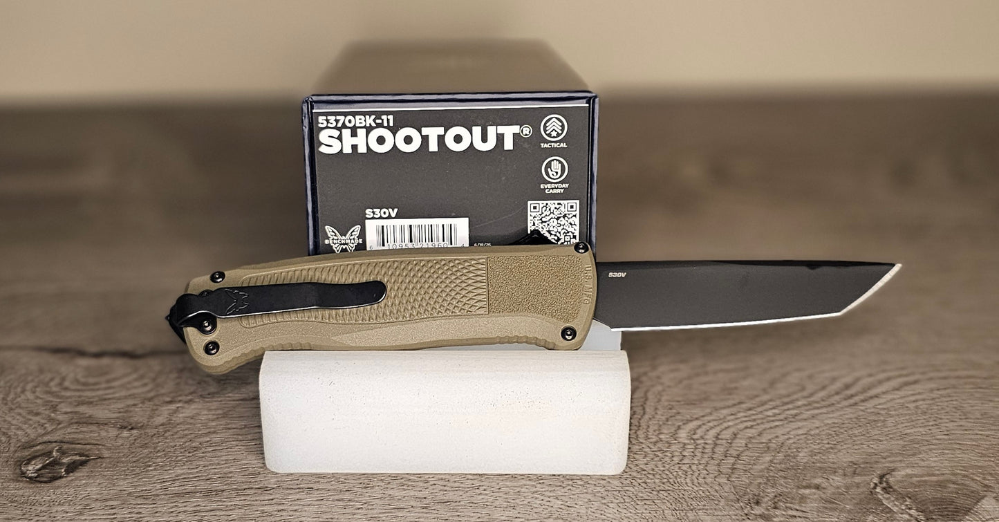 B-USA 5370BK-11 SHO*TOUT RANGER GREEN TANTO OTF MADE on a BENCH in Oregon