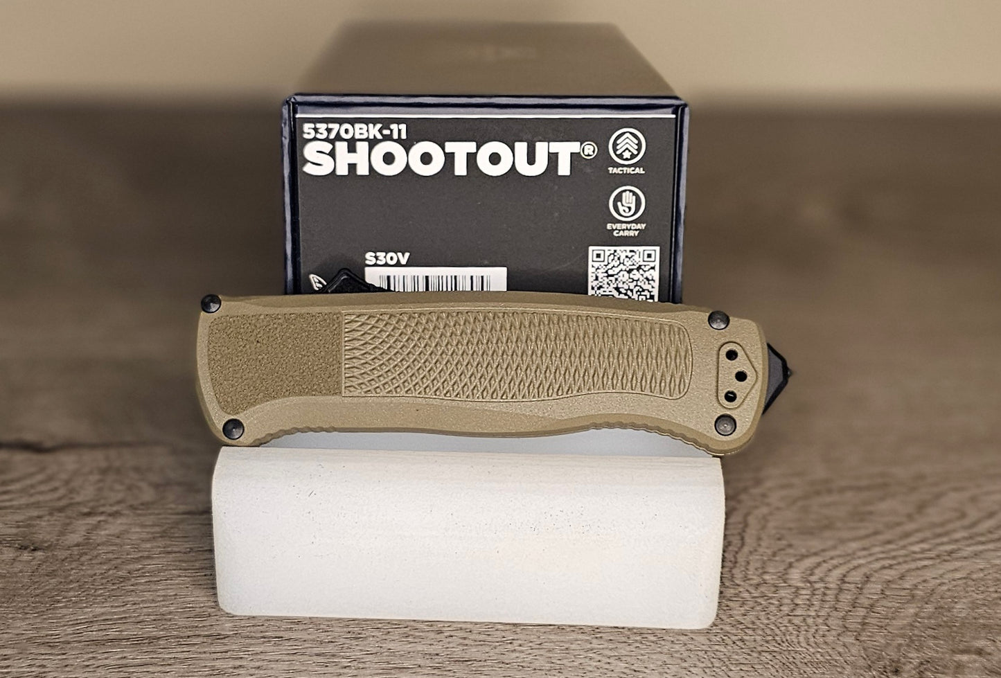 B-USA 5370BK-11 SHO*TOUT RANGER GREEN TANTO OTF MADE on a BENCH in Oregon