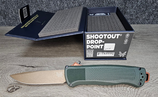 B-USA 5371FE-2601 SHO*TOUT TAIGA GREEN OTF MADE on a BENCH in Oregon