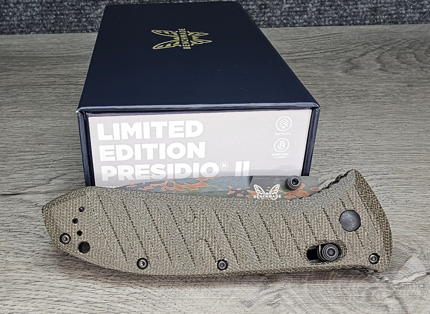 B-USA 570CAMO-2601  PRES*DIO II LIMITED SHOT SHOW 2026 KNIFE MADE on a BENCH in Oregon