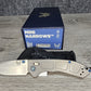 B-USA 743 MIN* NAR*OWS GRAY TITANIUM BLUE ACCENTS FOLDING KNIFE MADE on a BENCH in Oregon