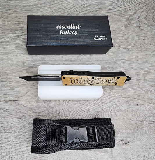 ESSENTIAL KNIVES "THE ESSENTIAL 7"  WE THE PEOPLE Out The Front Knife TANTO BLADE
