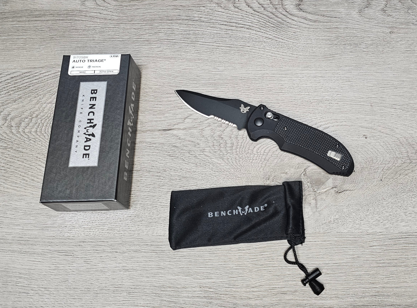 B-USA 9170SBK AUTO TRI*GE  AUTO OPENING (NON 0TF) KNIFE . MADE on a BENCH in Oregon