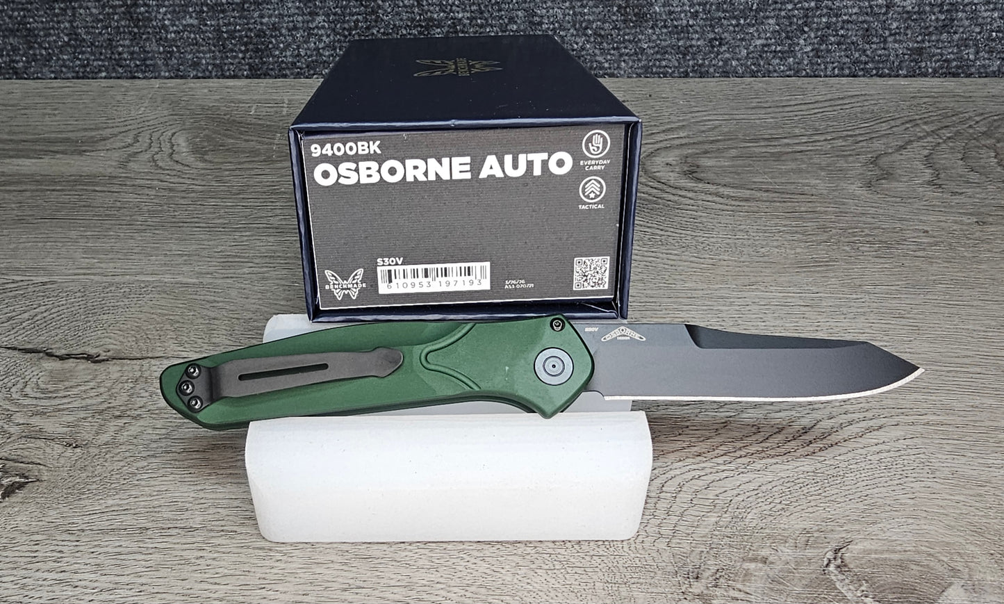 B-USA 9400BK OSBOURN* AUTO. GREEN ALUMINUM. MADE on a BENCH in Oregon