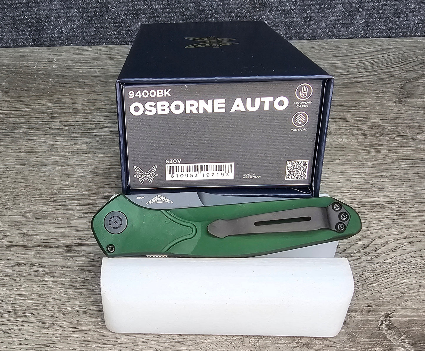 B-USA 9400BK OSBOURN* AUTO. GREEN ALUMINUM. MADE on a BENCH in Oregon