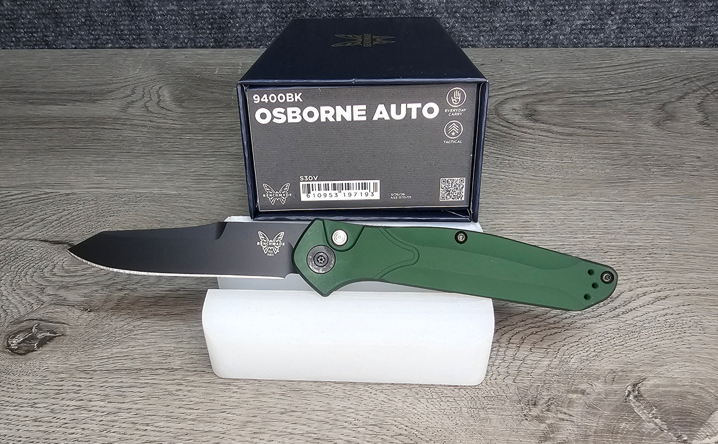 B-USA 9400BK OSBOURN* AUTO. GREEN ALUMINUM. MADE on a BENCH in Oregon