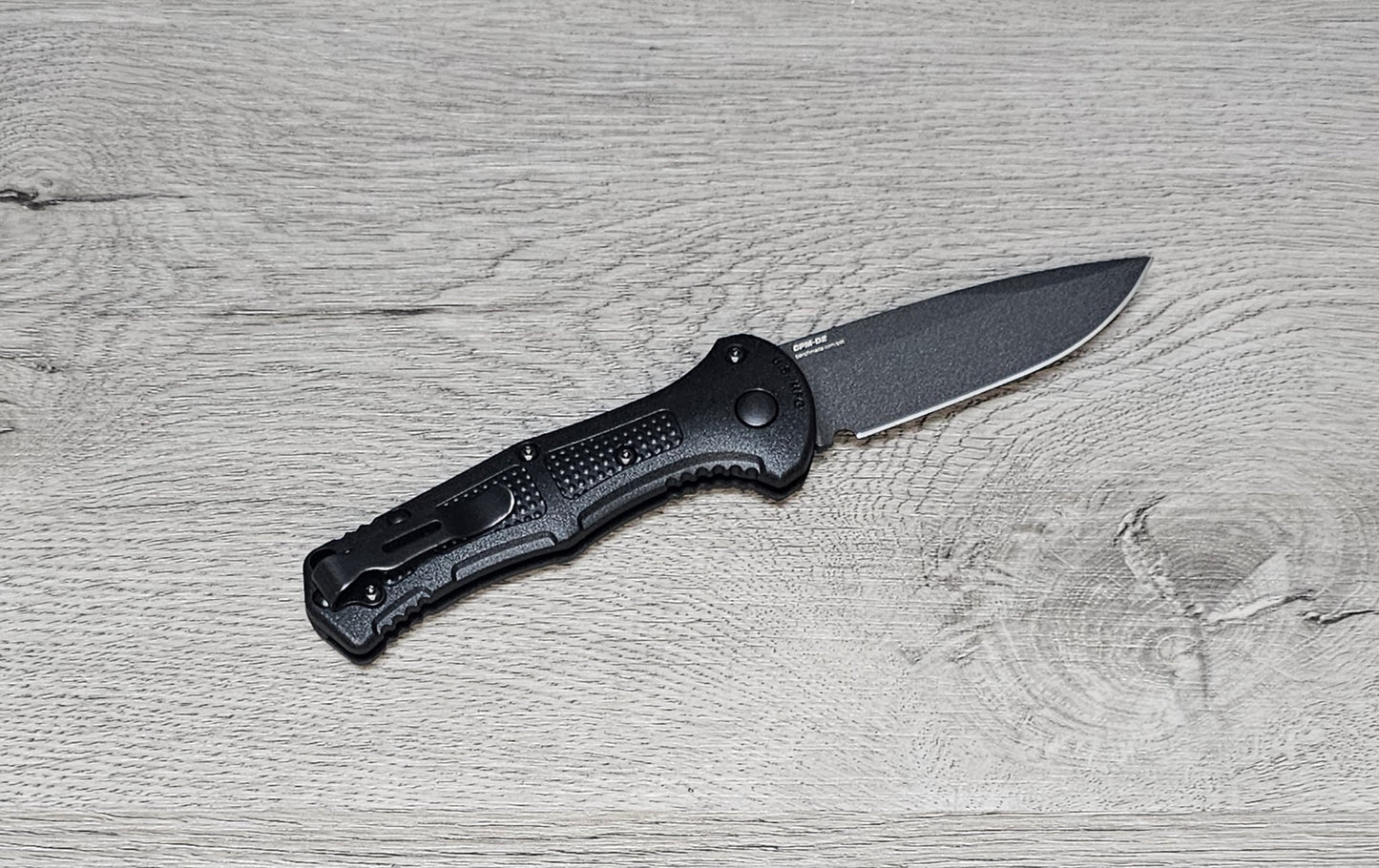 B-USA 9570bk Mini CLAYM*RE AUTO OPENING (NON 0TF) BLACK  KNIFE . MADE on a BENCH in Oregon