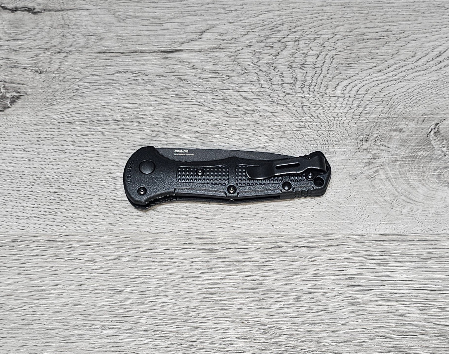 B-USA 9570bk Mini CLAYM*RE AUTO OPENING (NON 0TF) BLACK  KNIFE . MADE on a BENCH in Oregon