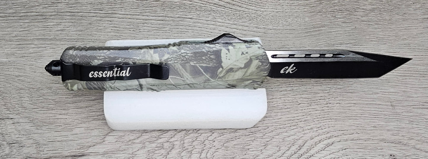 ESSENTIAL KNIVES "THE ESSENTIAL 9"CAMO  Out The Front Knife TANTO  Blade