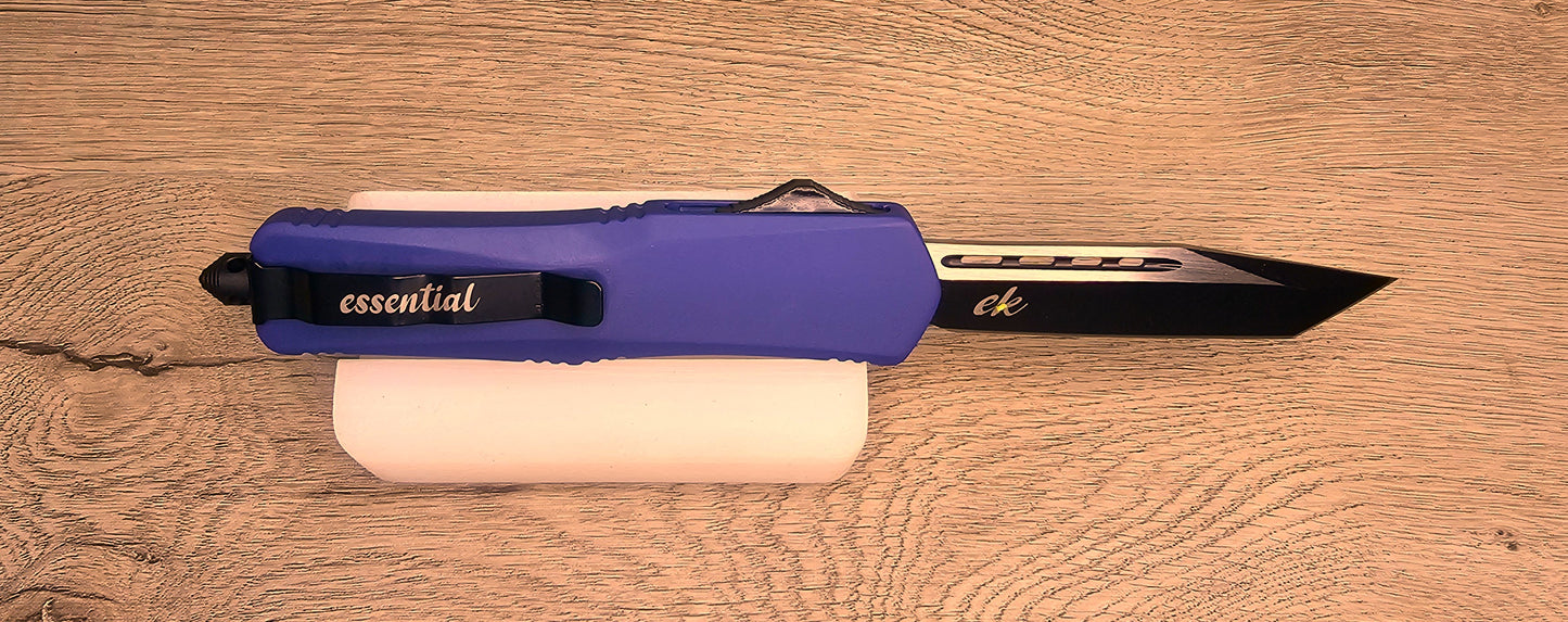 ESSENTIAL KNIVES "THE ESSENTIAL 9" PURPLE Out The Front Knife Tanto Blade