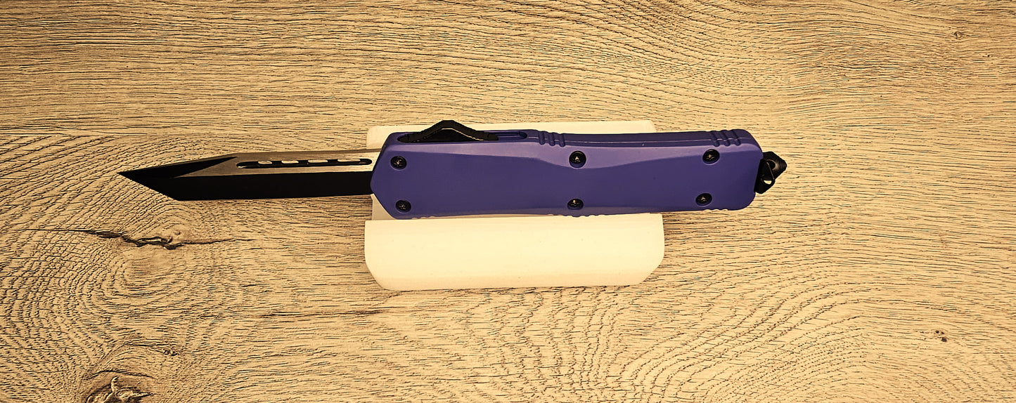 ESSENTIAL KNIVES "THE ESSENTIAL 9" PURPLE Out The Front Knife Tanto Blade
