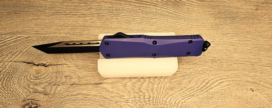 ESSENTIAL KNIVES "THE ESSENTIAL 9" PURPLE Out The Front Knife Tanto Blade