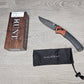 B-USA  15080BK-04 Cr*oked River Burnt Copper Black Micarta MADE ON A BENCH IN OREGON USA