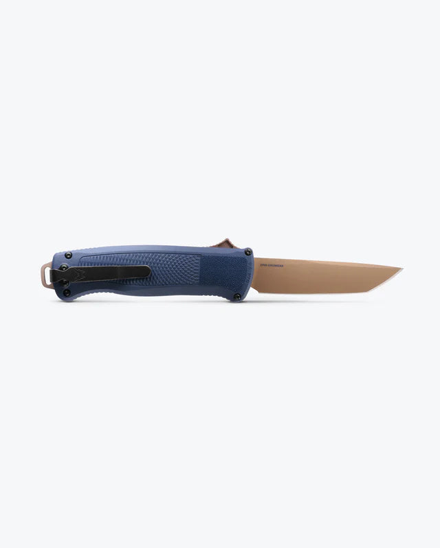 BENCHMADE SHOOTOUT CRATER BLUE GRIVORY TANTO  OUT THE FRONT KNIFE #5370FE-01