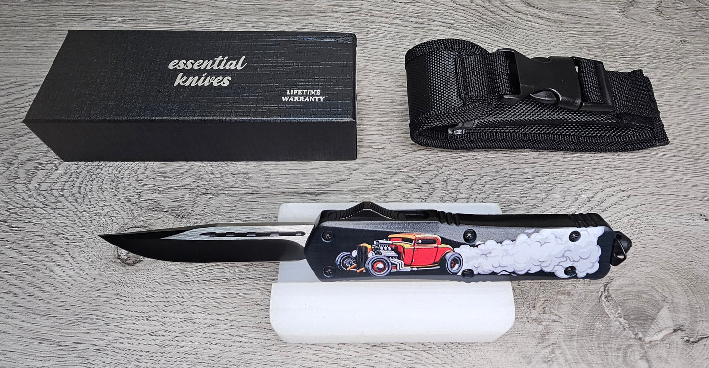 ESSENTIAL KNIVES "THE ESSENTIAL 9 BURNOUT"  Out The Front Knife DROP POINT Blade