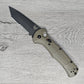 B-USA 9070SBK-1 CLAYM*RE AUTO OPENING (NON 0TF) RANGER GREEN SERRATED KNIFE . MADE on a BENCH in Oregon