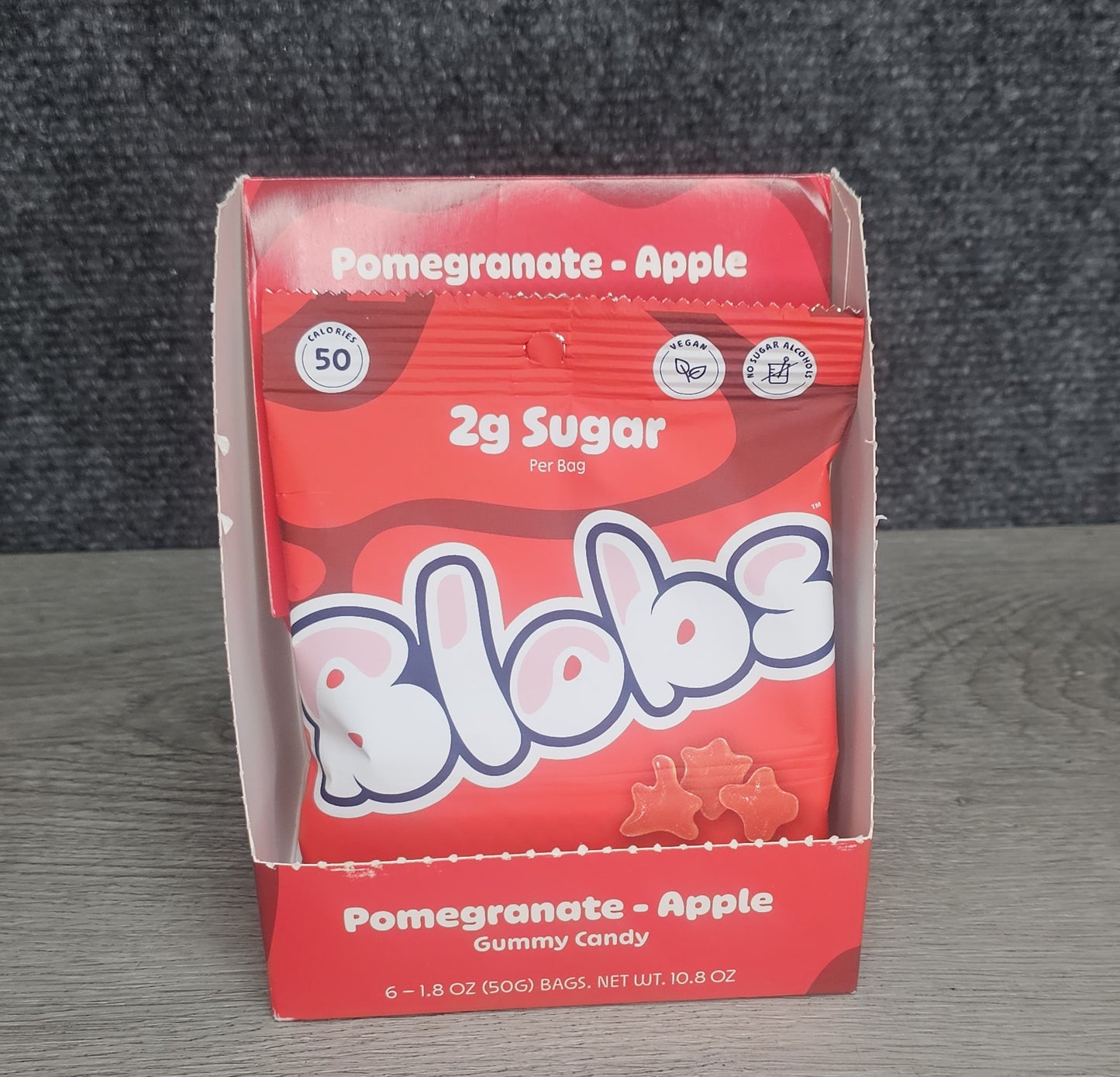 Blobs Pomegranate Apple Gummy Candy 1.8oz 6 count in display box