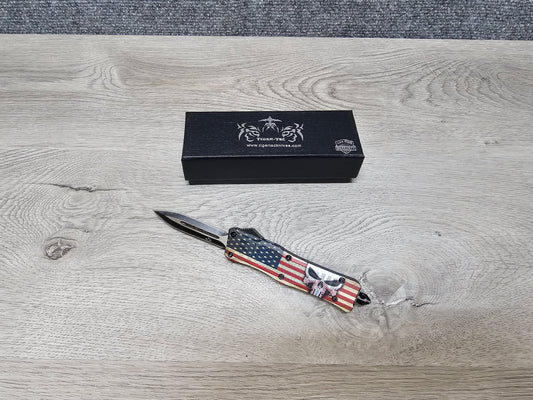 Tiger Tec Defender PUNISHER FLAG Out The Front Knife DAGGER Blade