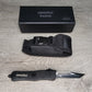 ESSENTIAL KNIVES "THE ESSENTIAL 7" BLACK Out The Front Knife TANTO SERRATED Blade