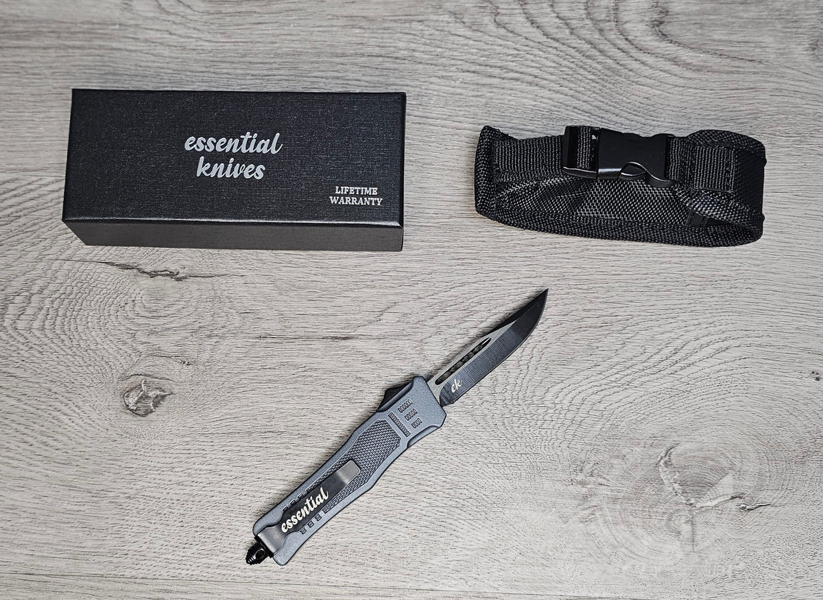 ESSENTIAL KNIVES "THE ESSENTIAL 7" GRANITE Out The Front Knife 4 BLADE TYPES