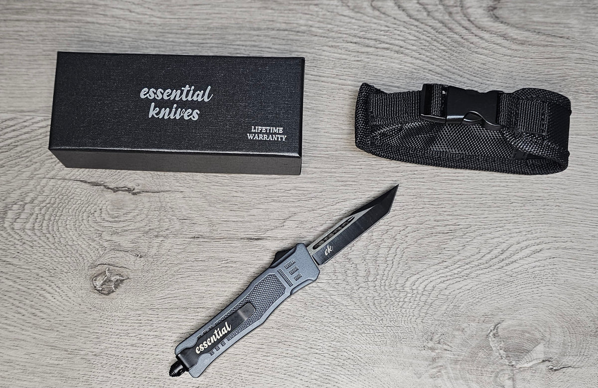 ESSENTIAL KNIVES "THE ESSENTIAL 7" GRANITE Out The Front Knife 4 BLADE TYPES