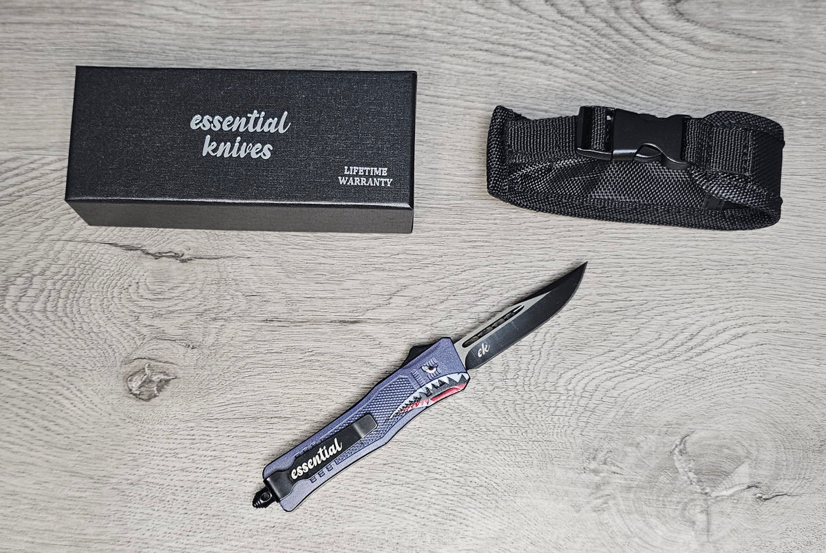 ESSENTIAL KNIVES "THE ESSENTIAL 7" GRAY P40 Out The Front Knife 4 BLADE TYPES
