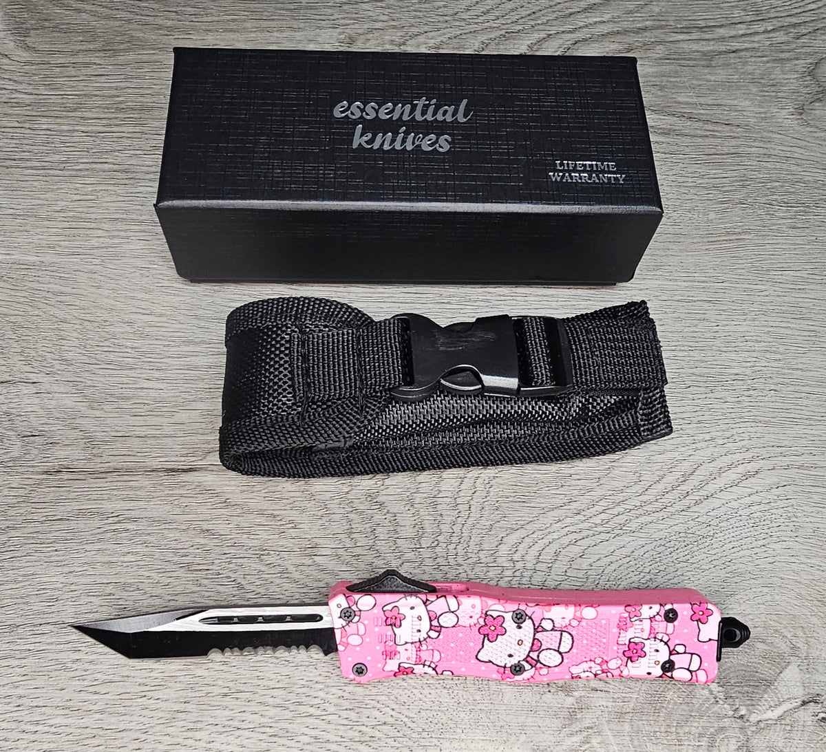 ESSENTIAL KNIVES "THE ESSENTIAL 7" KITTY CAT  Out The Front Knife 4 BLADE TYPES