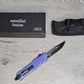 ESSENTIAL KNIVES "THE ESSENTIAL 7" PURPLE Out The Front Knife DROP POINT Blade