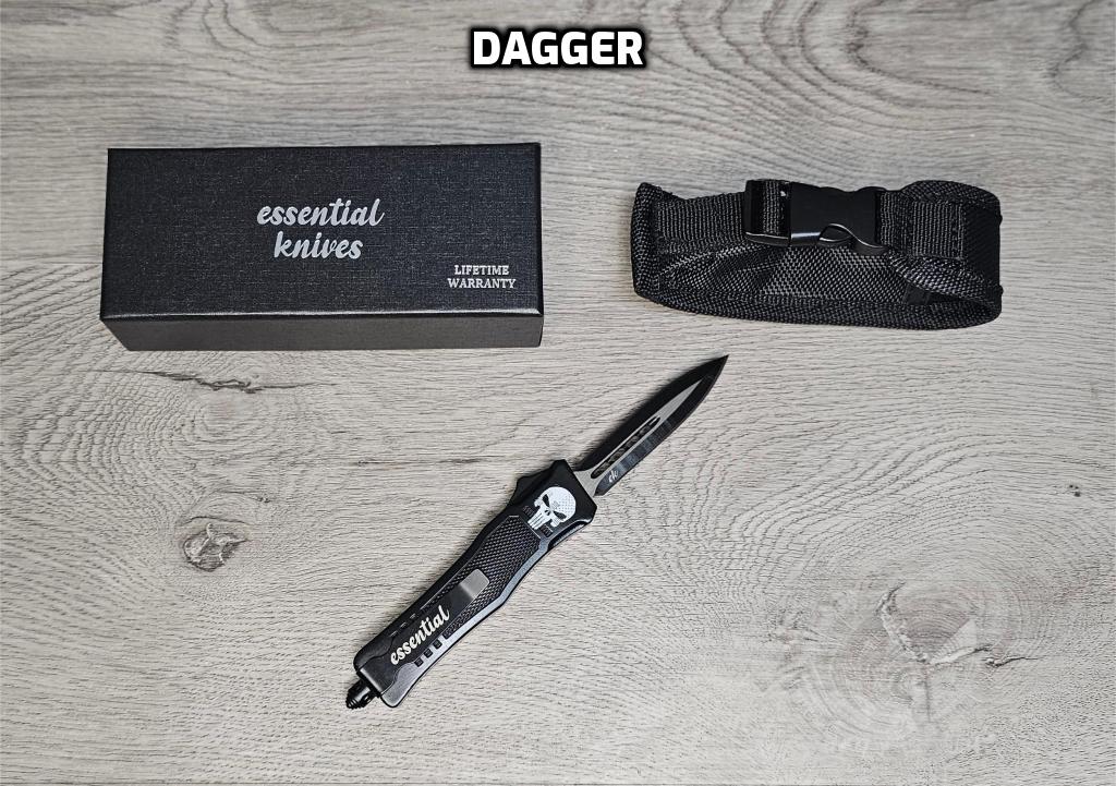 ESSENTIAL KNIVES "THE ESSENTIAL 7" SKULL Out The Front Knife 4 BLADE TYPES