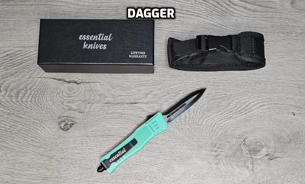 ESSENTIAL KNIVES "THE ESSENTIAL 7" TIFFANY BLUE Out The Front Knife 3 BLADE TYPES