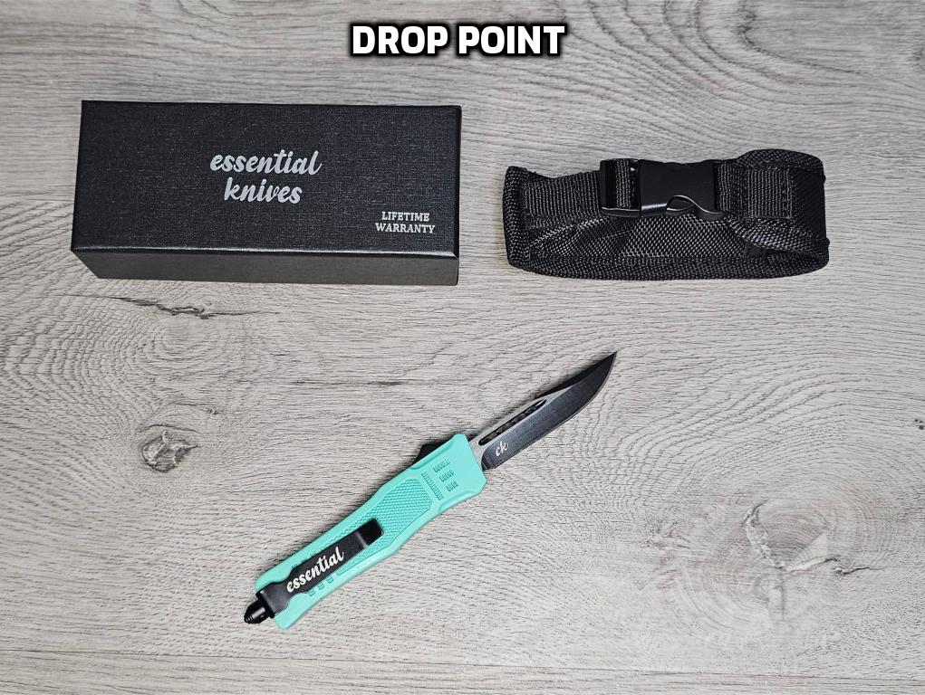 ESSENTIAL KNIVES "THE ESSENTIAL 7" TIFFANY BLUE Out The Front Knife 3 BLADE TYPES