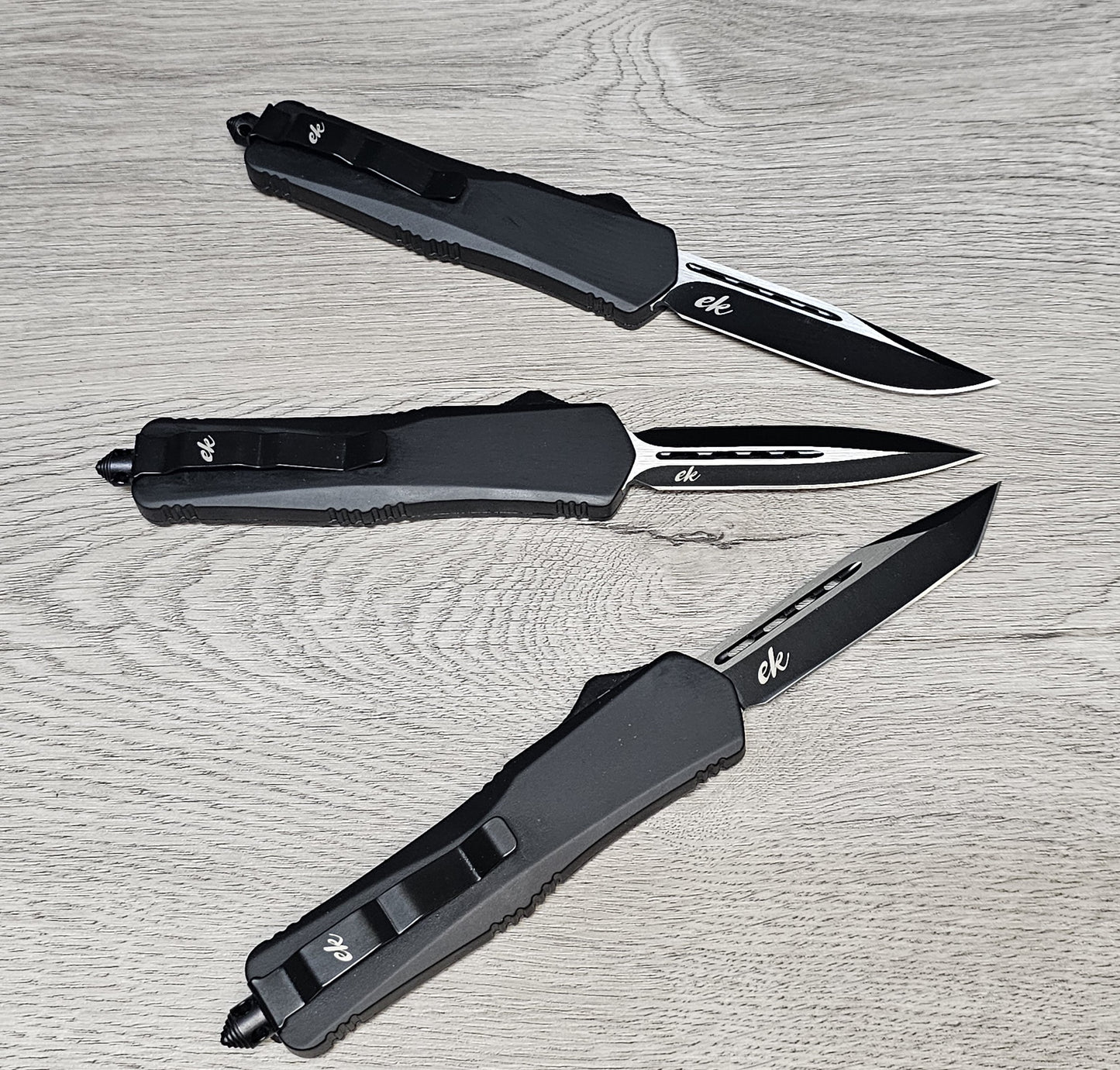 ESSENTIAL KNIVES "THE ESSENTIAL 9" BLACK PACK: 1 OF EACH DAGGER, DROP POINT, TANTO
