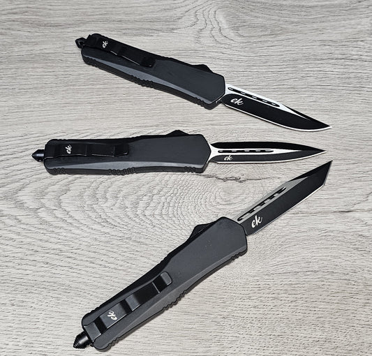 ESSENTIAL KNIVES "THE ESSENTIAL 9" BLACK PACK: 1 OF EACH DAGGER, DROP POINT, TANTO