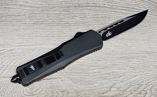 ESSENTIAL KNIVES "THE ESSENTIAL 9"BLACK  Out The Front Knife DROP POINT Blade